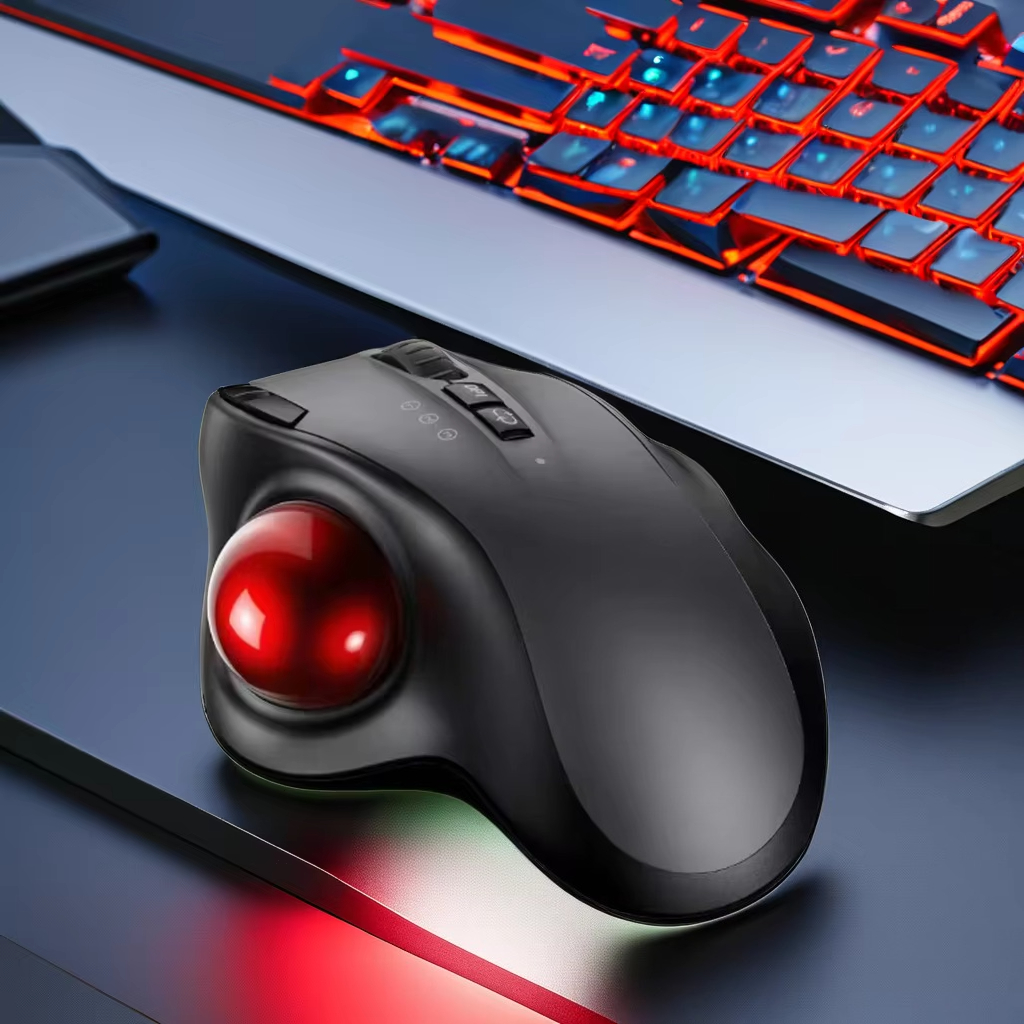 Accessories For Tablet Users - Rechargeable 2.4G Dual-Mode Wireless Trackball Mouse
