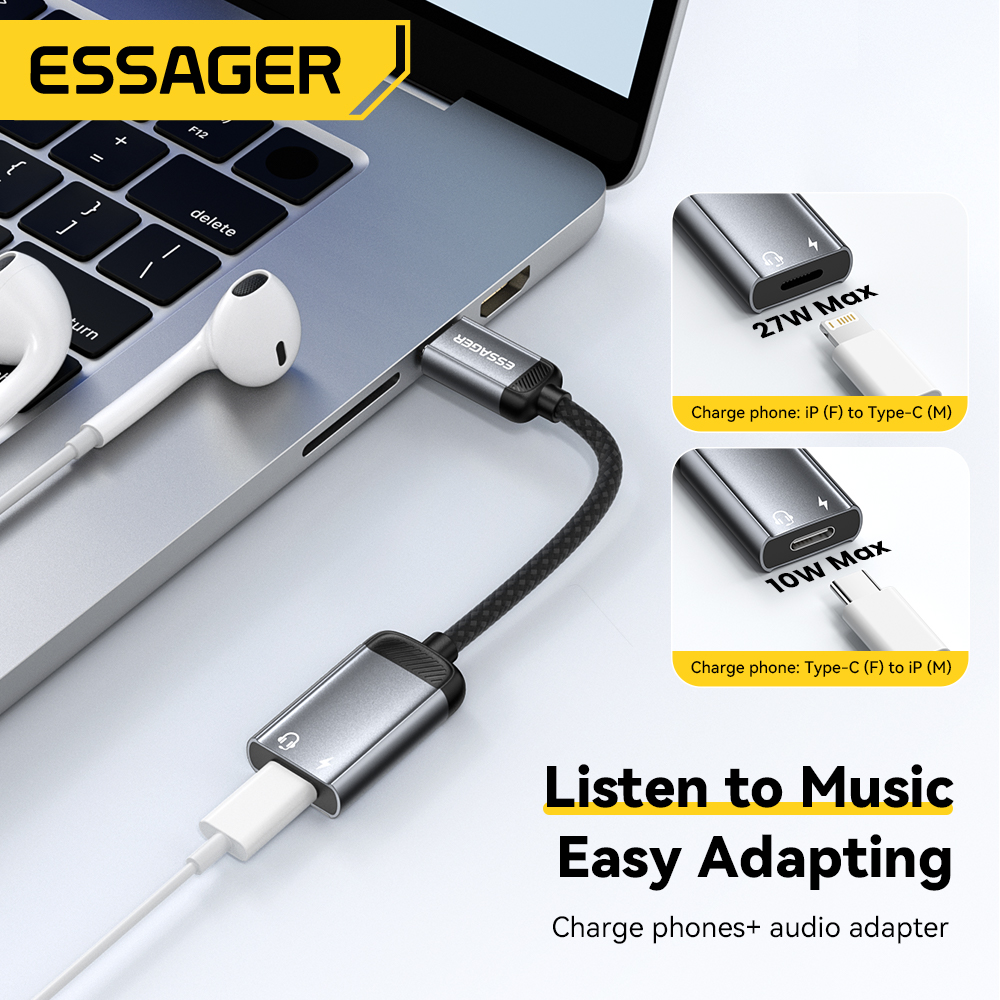Essager Type C Audio Adapter C - Wired Earphone Lightning recension och pris