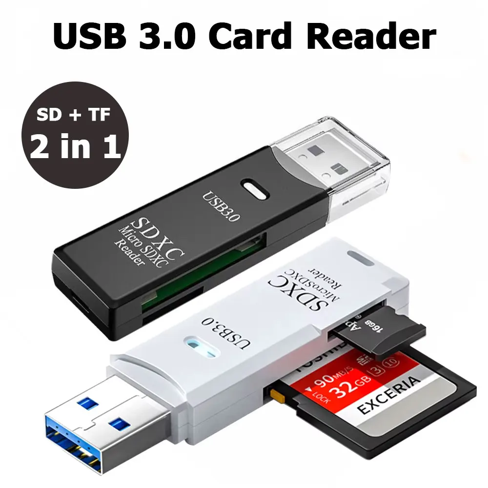 2-in-1 Card Reader USB 3.0/2.0 - Tablet Accessories For Reading recension och pris