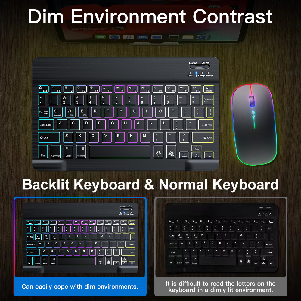 Backlit Backlight Bluetooth Ke - Tablet Accessories For Gaming recension och pris