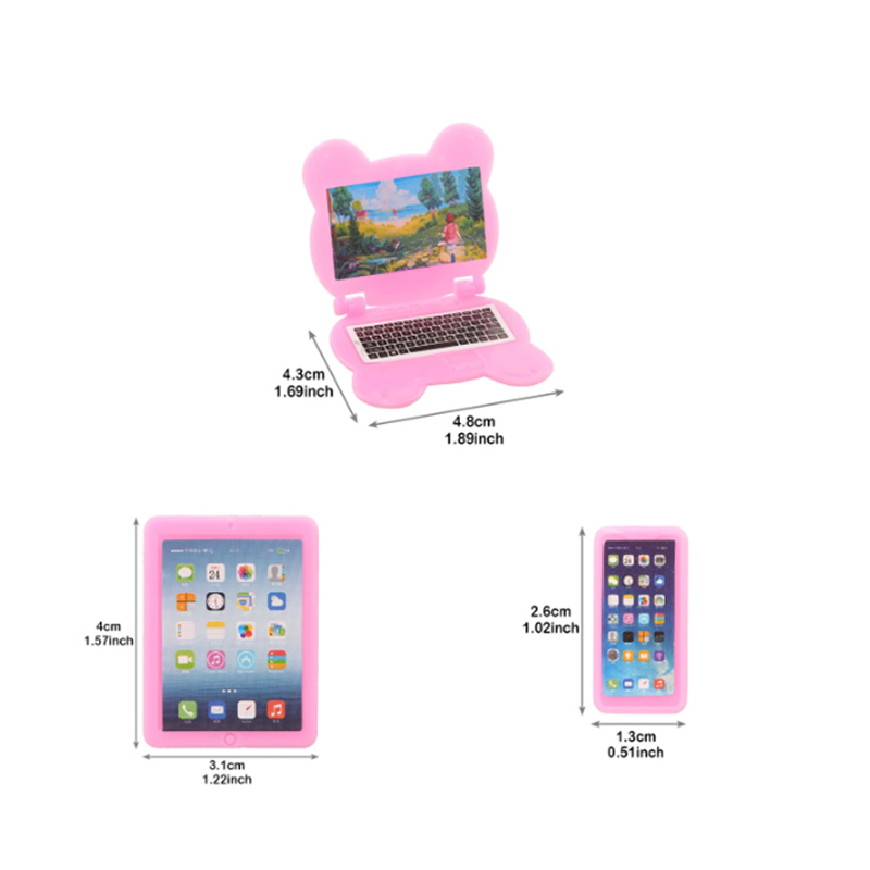 3pcs Dollhouse Mini Item Doll  - Tablet Accessories Set recension och pris
